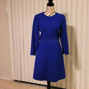 J Crew Long-sleeved Flare Crepe Dress